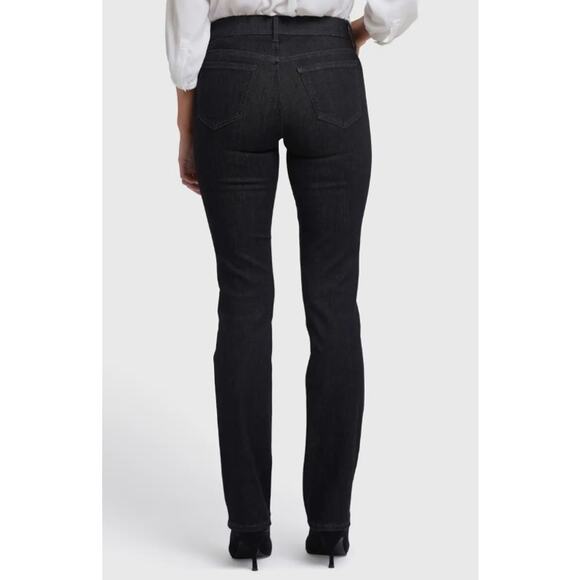 NYDJ Marilyn Straight Jeans Mid Rise Slim Fit Black Denim Womens Plus Size 14 - Picture 2 of 7